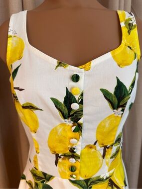 Euro lemon print sundress midi